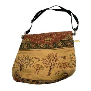 Danny K Crossbody Purse Handbag Tapestry Embroidered Made in USA Bird 10x10x3
